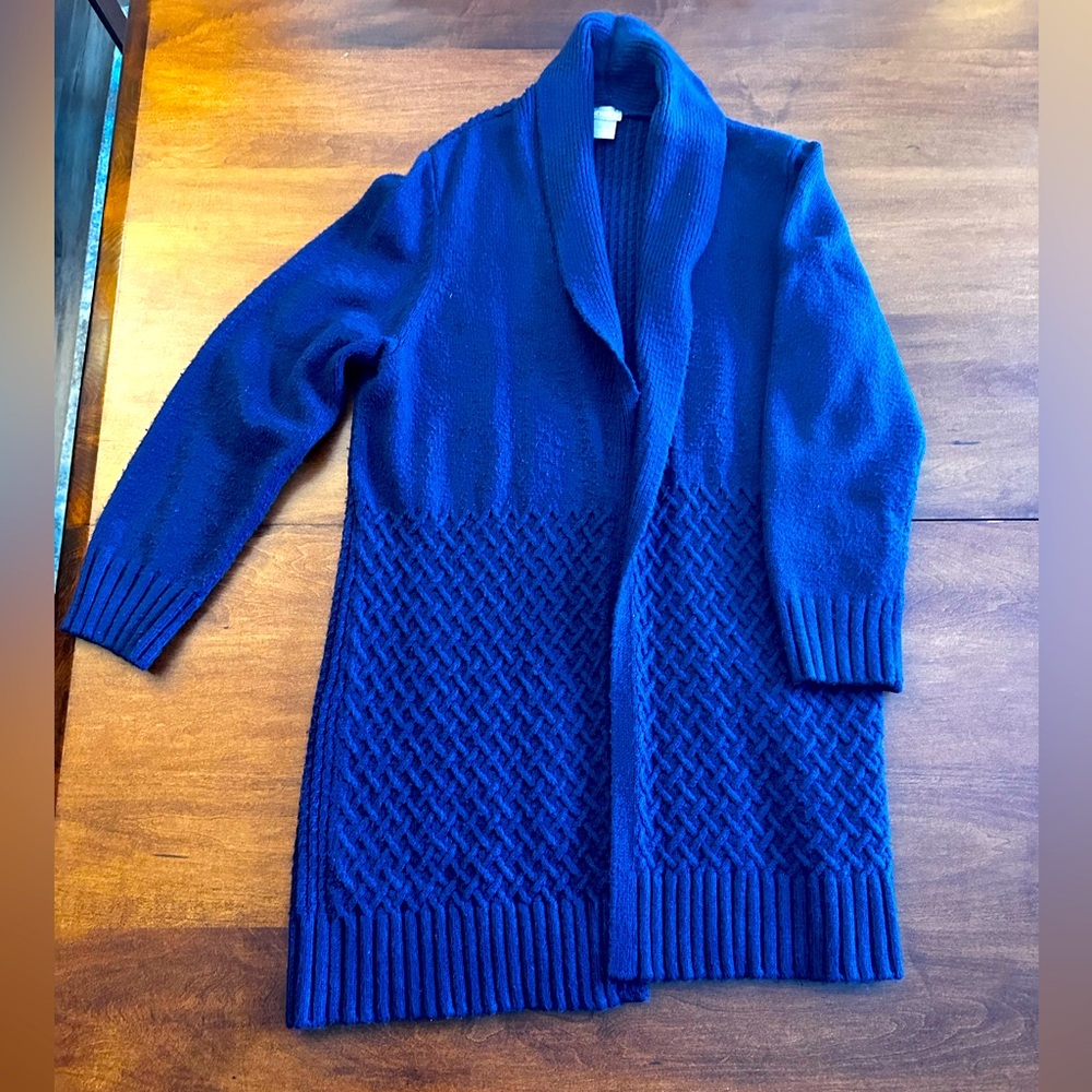 Chicos Indigo Tunic Style Sweater, size 2